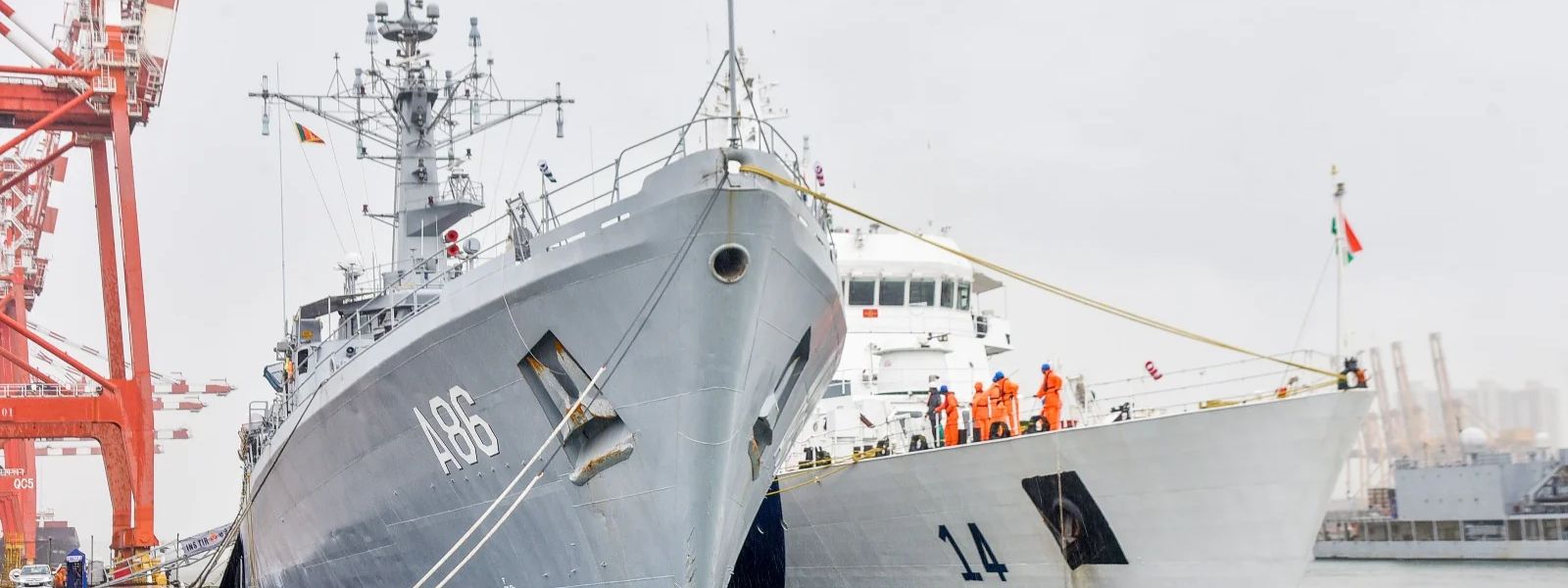 Indian Navy Training Fleet Anchors in Colombo